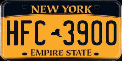 NY license plate HFC3900