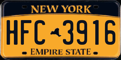 NY license plate HFC3916
