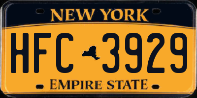 NY license plate HFC3929