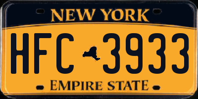 NY license plate HFC3933
