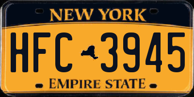 NY license plate HFC3945