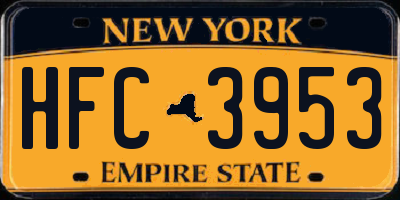 NY license plate HFC3953