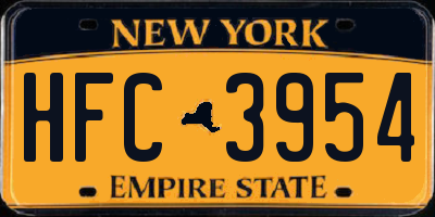 NY license plate HFC3954