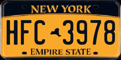 NY license plate HFC3978