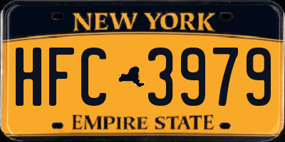 NY license plate HFC3979