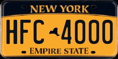 NY license plate HFC4000