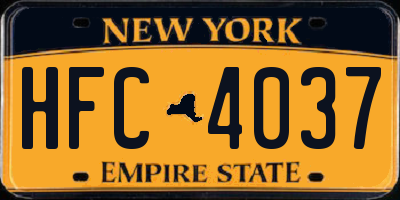 NY license plate HFC4037