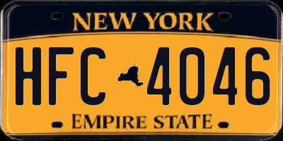 NY license plate HFC4046