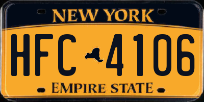 NY license plate HFC4106