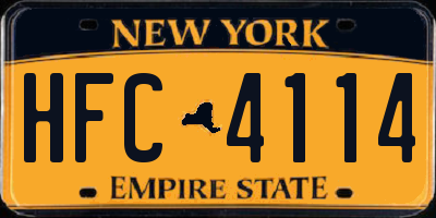 NY license plate HFC4114