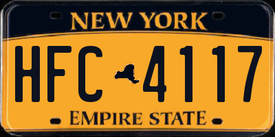 NY license plate HFC4117