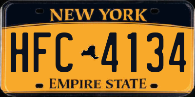NY license plate HFC4134