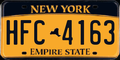 NY license plate HFC4163