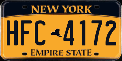 NY license plate HFC4172