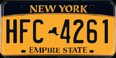 NY license plate HFC4261