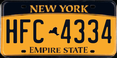NY license plate HFC4334