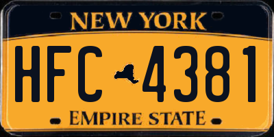 NY license plate HFC4381