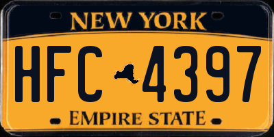 NY license plate HFC4397
