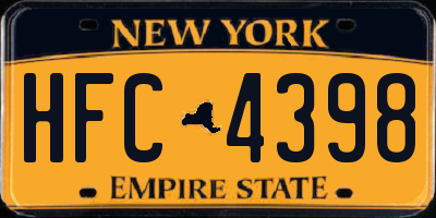 NY license plate HFC4398