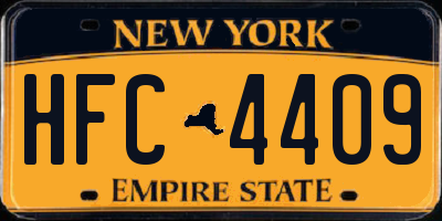 NY license plate HFC4409
