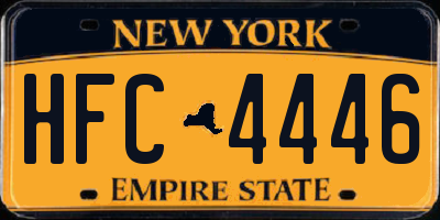 NY license plate HFC4446