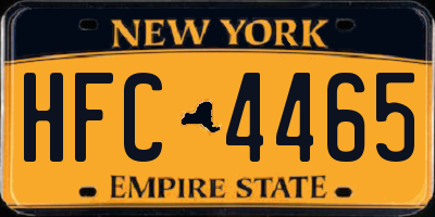 NY license plate HFC4465