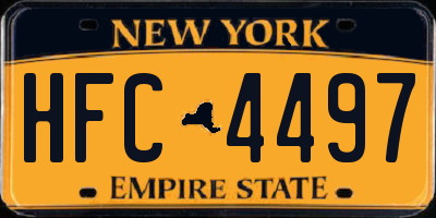NY license plate HFC4497