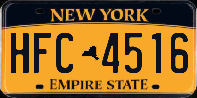 NY license plate HFC4516
