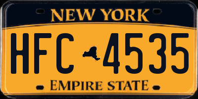 NY license plate HFC4535