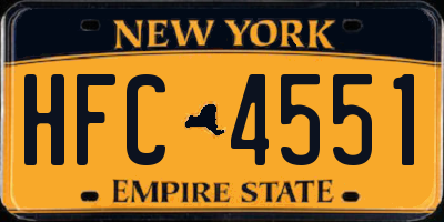 NY license plate HFC4551