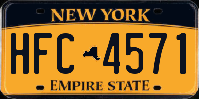 NY license plate HFC4571