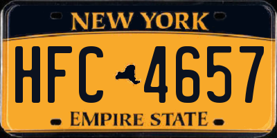 NY license plate HFC4657