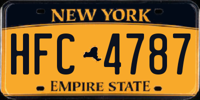 NY license plate HFC4787