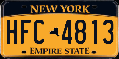 NY license plate HFC4813