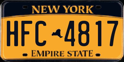 NY license plate HFC4817