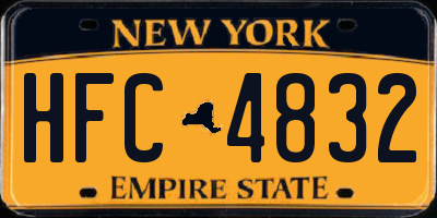 NY license plate HFC4832