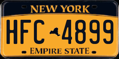 NY license plate HFC4899