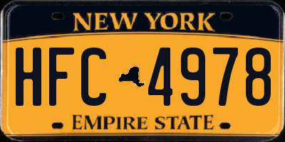 NY license plate HFC4978