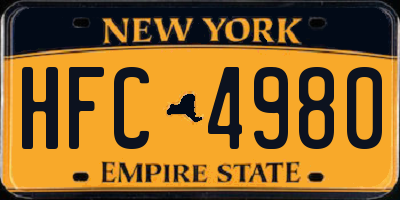 NY license plate HFC4980