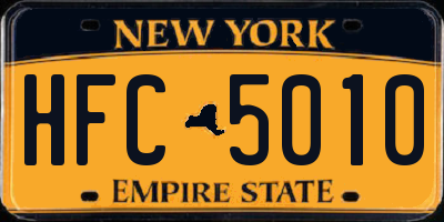 NY license plate HFC5010