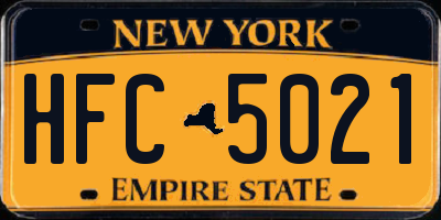 NY license plate HFC5021