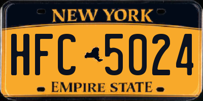 NY license plate HFC5024