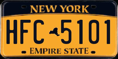 NY license plate HFC5101