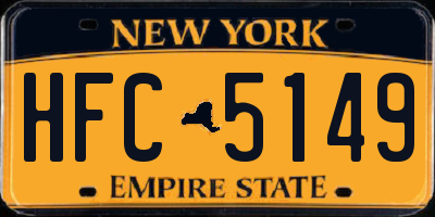 NY license plate HFC5149