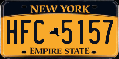 NY license plate HFC5157