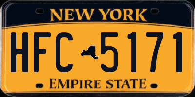 NY license plate HFC5171