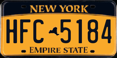 NY license plate HFC5184