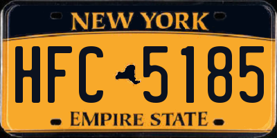 NY license plate HFC5185