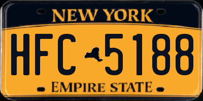 NY license plate HFC5188