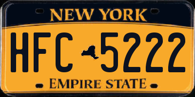NY license plate HFC5222